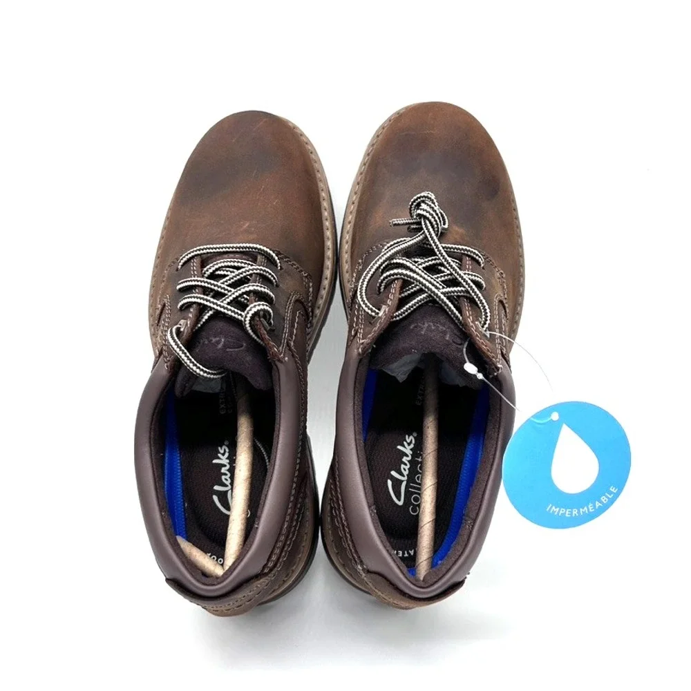 CLARKS Morris Low AP Shoes Men's US 7.5M Brown Beeswax Leather Casual (No Box)‎